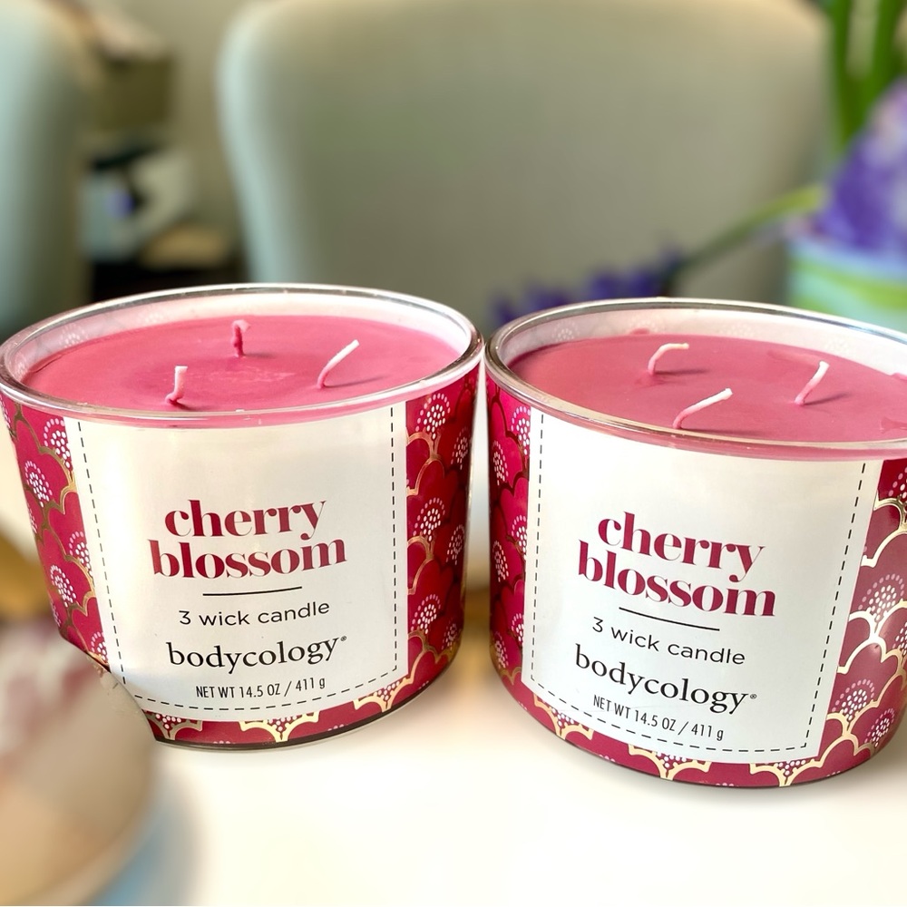 🍒Set of 2 Large Candles 14.5 oz "Cherry Blossom " - Picture 3 of 7